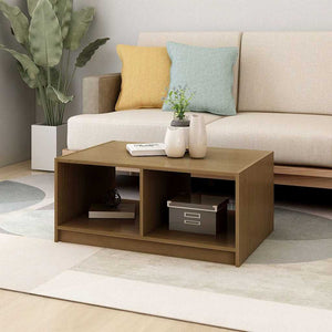 Honigbrauner Couchtisch Kiefer Massivholz 75x50 cm