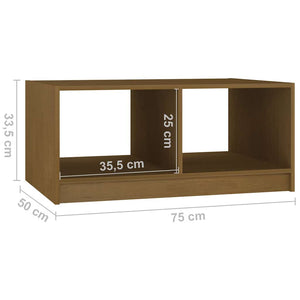 Honigbrauner Couchtisch Kiefer Massivholz 75x50 cm
