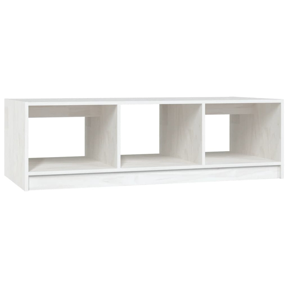 Weißer Couchtisch Kiefer Massivholz 110x50 cm