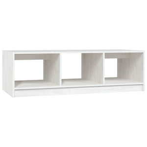 Weißer Couchtisch Kiefer Massivholz 110x50 cm
