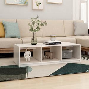 Weißer Couchtisch Kiefer Massivholz 110x50 cm
