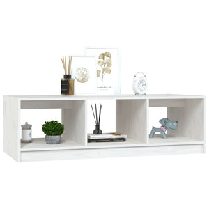 Weißer Couchtisch Kiefer Massivholz 110x50 cm