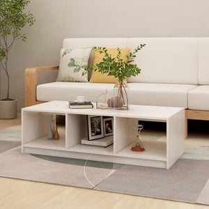 Weißer Couchtisch Kiefer Massivholz 110x50 cm