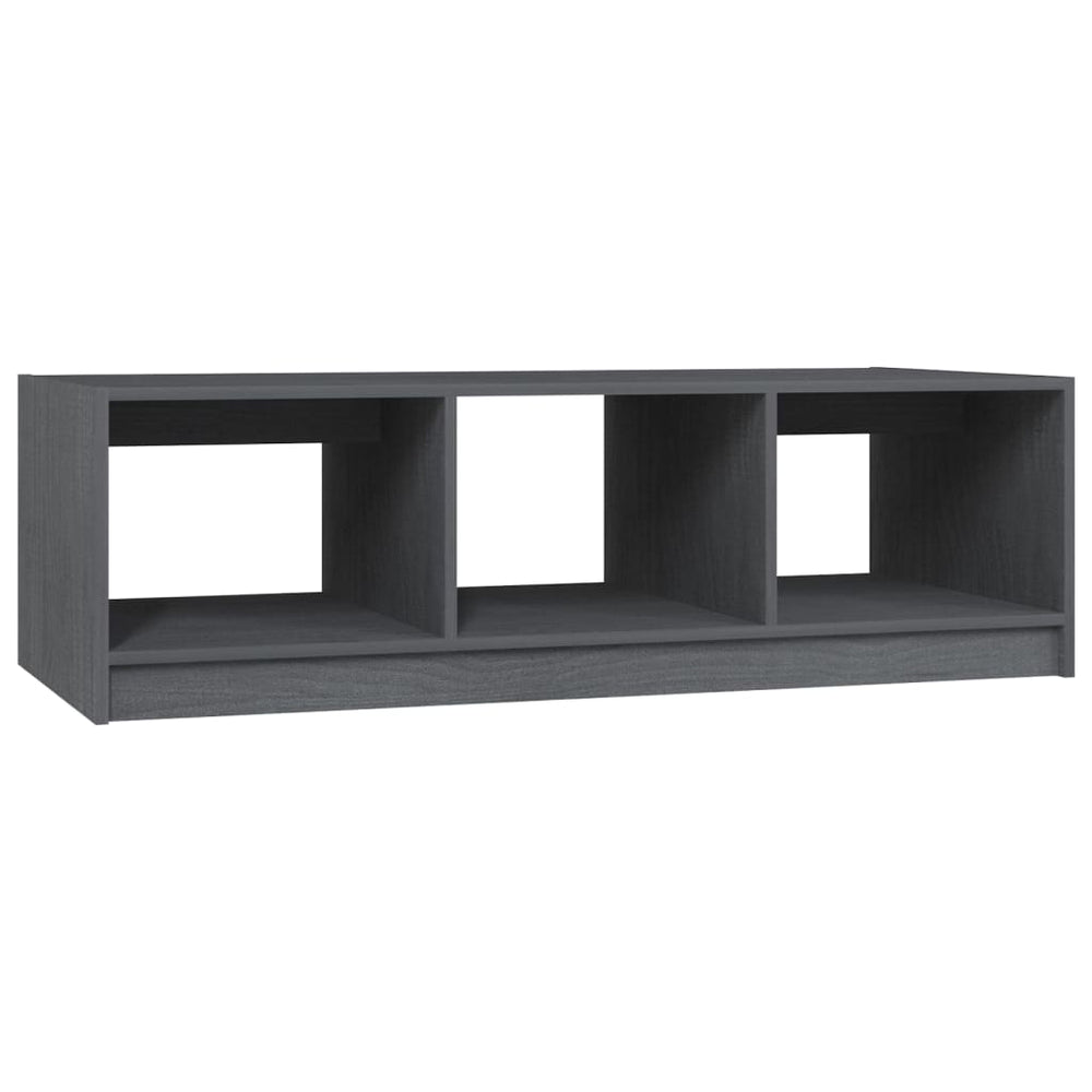 Grauer Couchtisch Kiefer Massivholz 110x50 cm