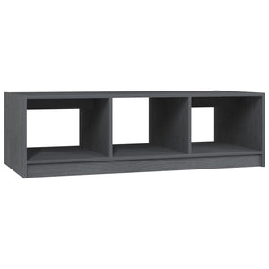Grauer Couchtisch Kiefer Massivholz 110x50 cm