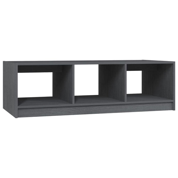 Grauer Couchtisch Kiefer Massivholz 110x50 cm