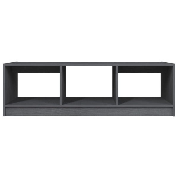 Grauer Couchtisch Kiefer Massivholz 110x50 cm