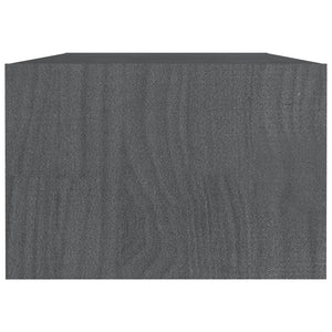 Grauer Couchtisch Kiefer Massivholz 110x50 cm