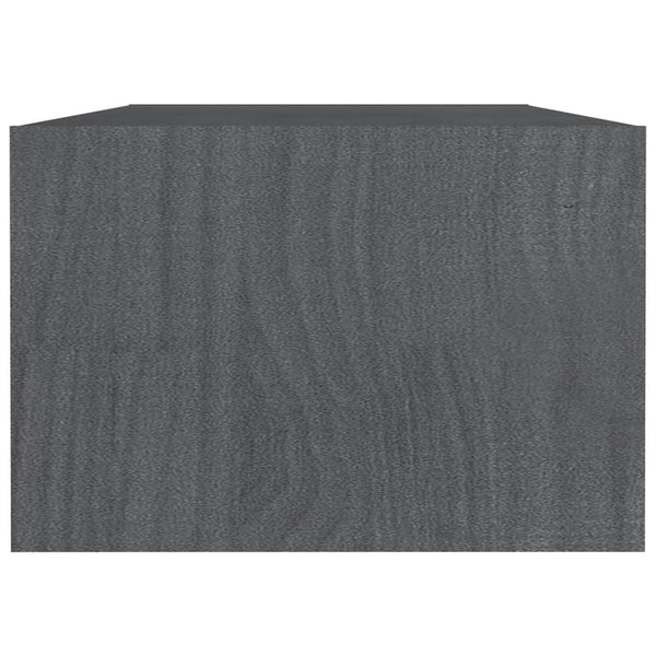 Grauer Couchtisch Kiefer Massivholz 110x50 cm
