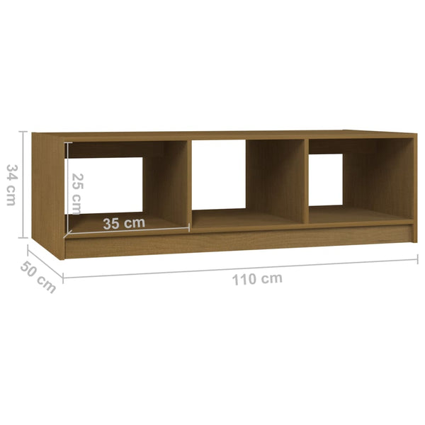 Honigbrauner Couchtisch Kiefer Massivholz 110cm