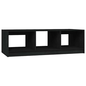 Schwarzer Couchtisch Massivholz 110x50 cm