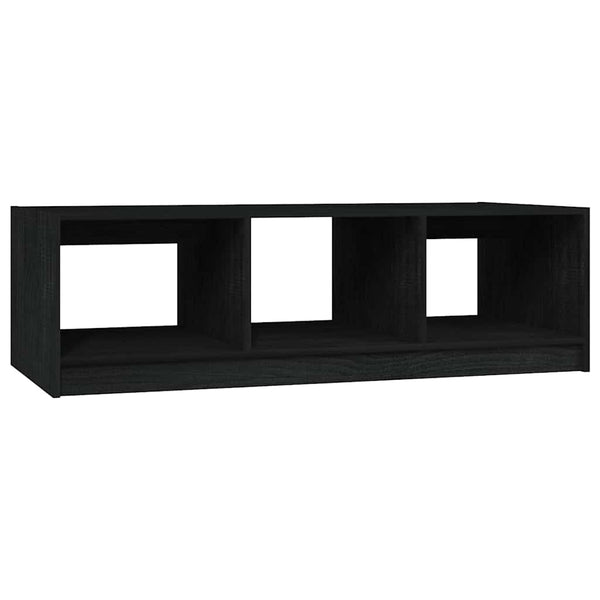 Schwarzer Couchtisch Massivholz 110x50 cm