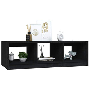 Schwarzer Couchtisch Massivholz 110x50 cm