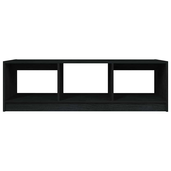 Schwarzer Couchtisch Massivholz 110x50 cm