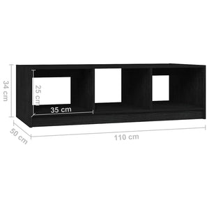 Schwarzer Couchtisch Massivholz 110x50 cm