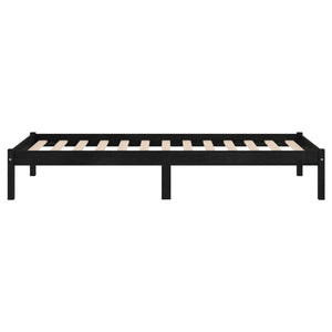 Massivholzbett Kiefer Schwarz 90x200 cm