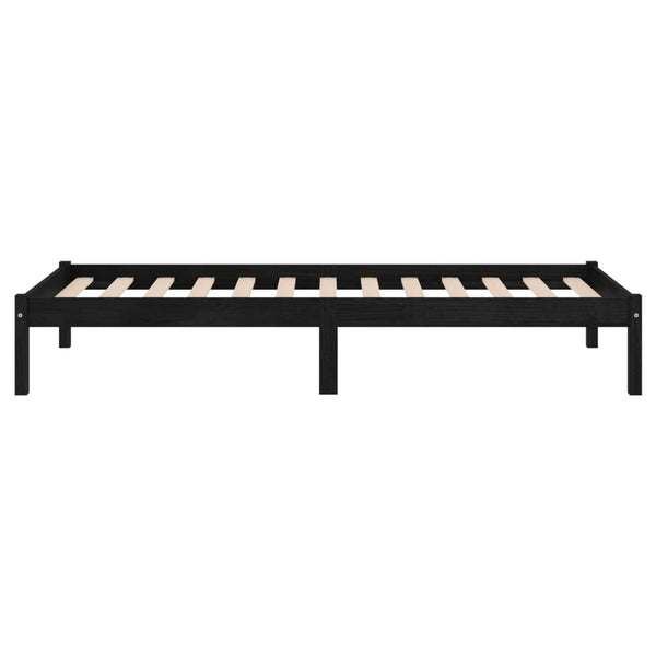 Massivholzbett Kiefer Schwarz 90x200 cm