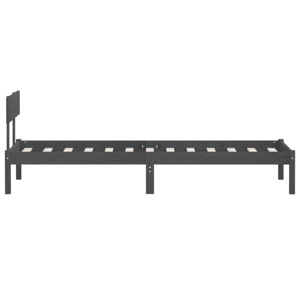 Massivholzbett Kiefer Grau 90x190 cm