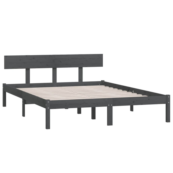Massivholzbett Kiefer Grau 140x190 cm