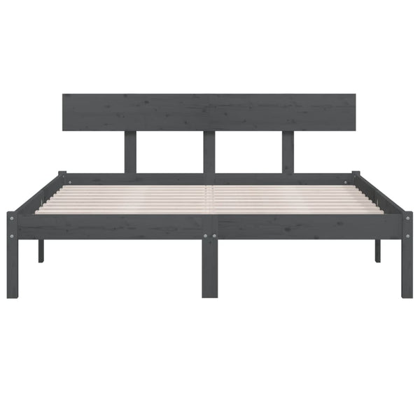 Massivholzbett Kiefer Grau 140x190 cm