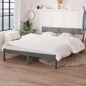 Massivholzbett Kiefer Grau 140x190 cm