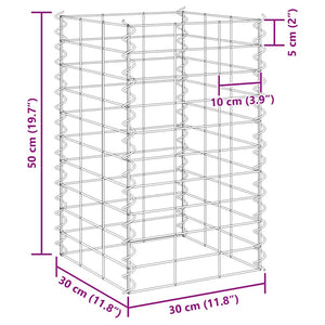 Gabionen-Hochbeete 3 Stk. 30x30x50 cm Eisen