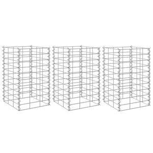 Gabionen-Hochbeete 3 Stk. 30x30x50 cm Eisen