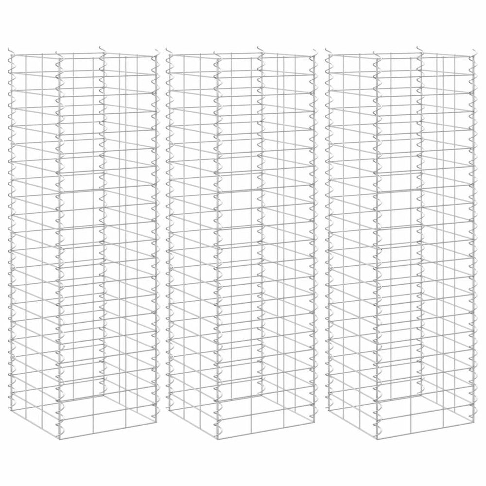 Gabionen-Hochbeete 3 Stk. 30x30x100 cm Eisen