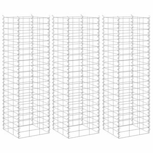 Gabionen-Hochbeete 3 Stk. 30x30x100 cm Eisen