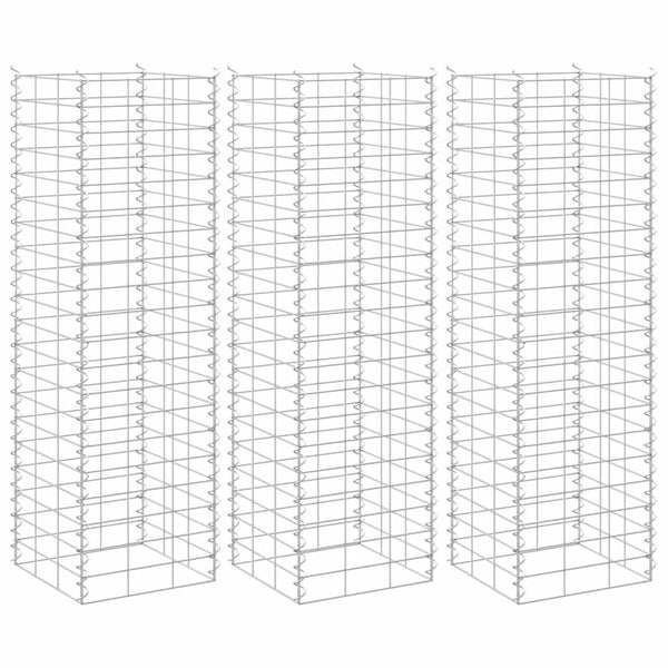 Gabionen-Hochbeete 3 Stk. 30x30x100 cm Eisen