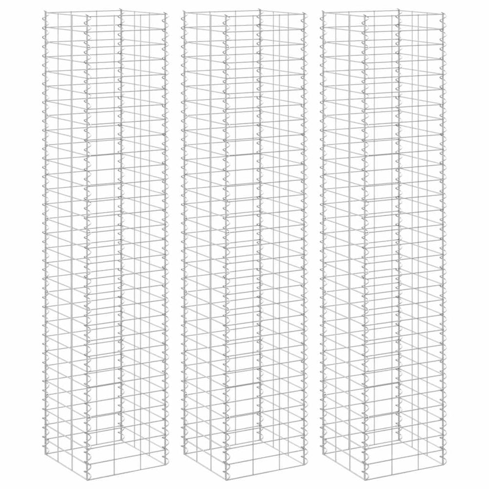 Gabionen-Hochbeete 3 Stk. 30x30x150 cm Eisen