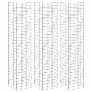 Gabionen-Hochbeete 3 Stk. 30x30x150 cm Eisen