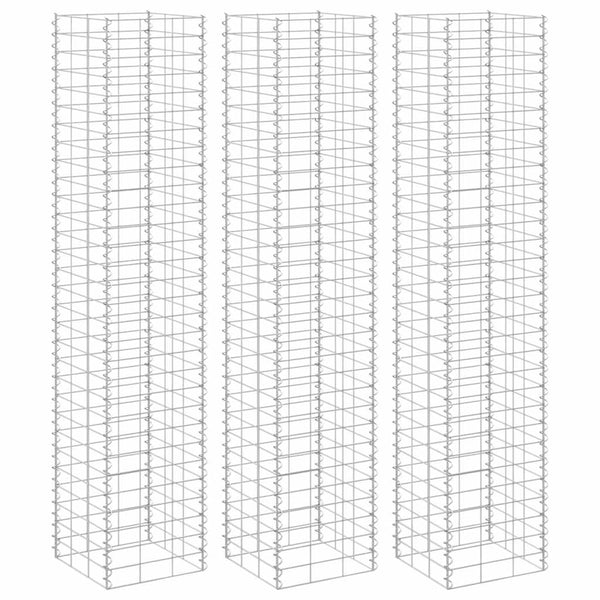 Gabionen-Hochbeete 3 Stk. 30x30x150 cm Eisen