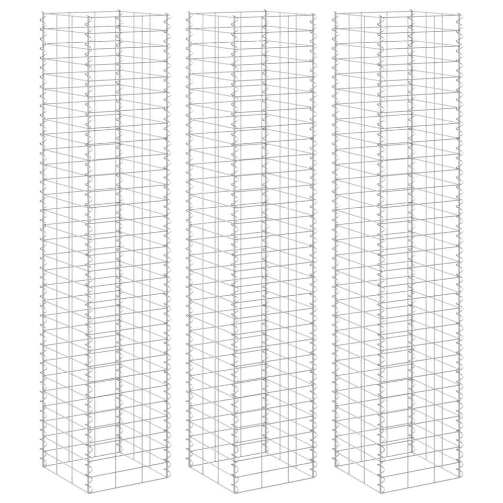 Gabionen-Hochbeete 3 Stk. 30x30x200 cm Eisen