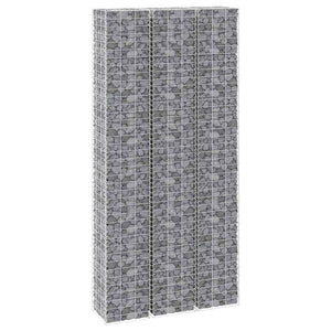 Gabionen-Hochbeete 3 Stk. 30x30x200 cm Eisen