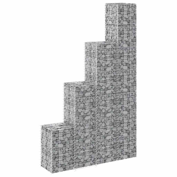 Gabionen-Hochbeete 4 Stk. 30x30x50/100/150/200 cm Eisen