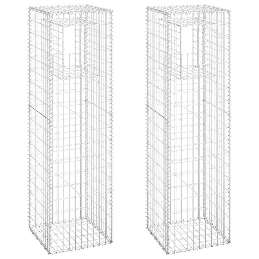 Gabionensäulen 2 Stk. 50x50x180 cm Eisen