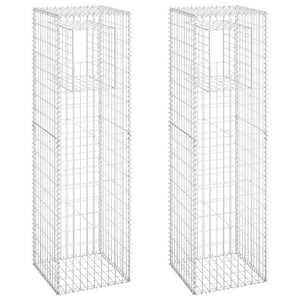 Gabionensäulen 2 Stk. 50x50x180 cm Eisen