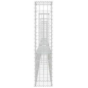 Gabionenkorb U-Form mit 5 Säulen Eisen 500x20x100 cm