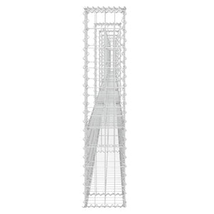 Gabionenkorb U-Form mit 6 Säulen Eisen 620x20x100 cm
