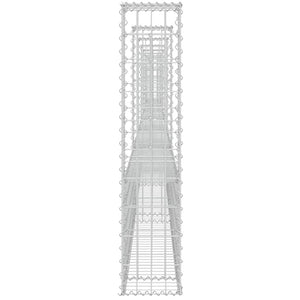 Gabionenkorb U-Form mit 8 Säulen Eisen 860x20x100 cm