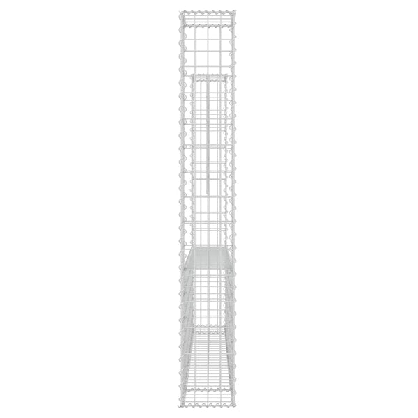 Gabionenkorb U-Form mit 2 Säulen Eisen 140x20x150 cm