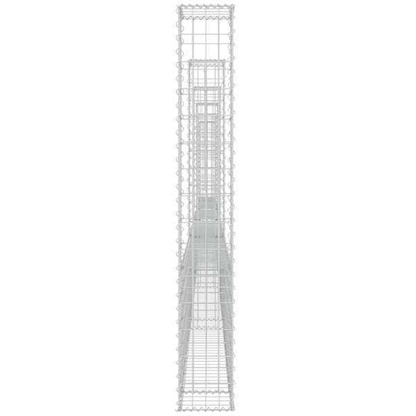 Gabionenkorb U-Form mit 6 Säulen Eisen 620x20x150 cm