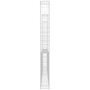 Gabionenkorb U-Form mit 3 Säulen Eisen 260x20x200 cm