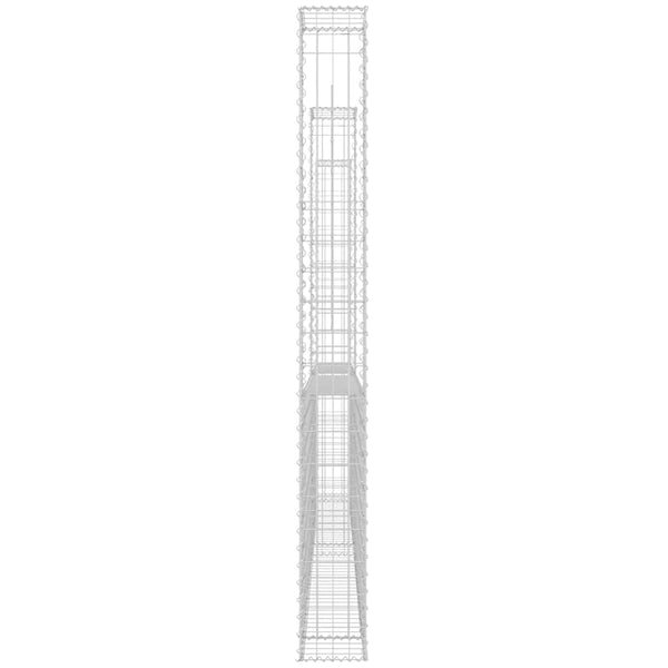 Gabionenkorb U-Form mit 3 Säulen Eisen 260x20x200 cm