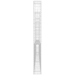 Gabionenkorb U-Form mit 4 Säulen Eisen 380x20x200 cm