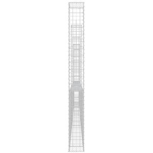 Gabionenkorb U-Form mit 6 Säulen Eisen 620x20x200 cm