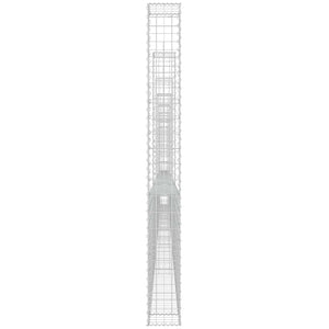 Gabionenkorb U-Form mit 7 Säulen Eisen 740x20x200 cm