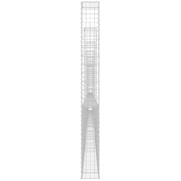 Gabionenkorb U-Form mit 8 Säulen Eisen 860x20x200 cm