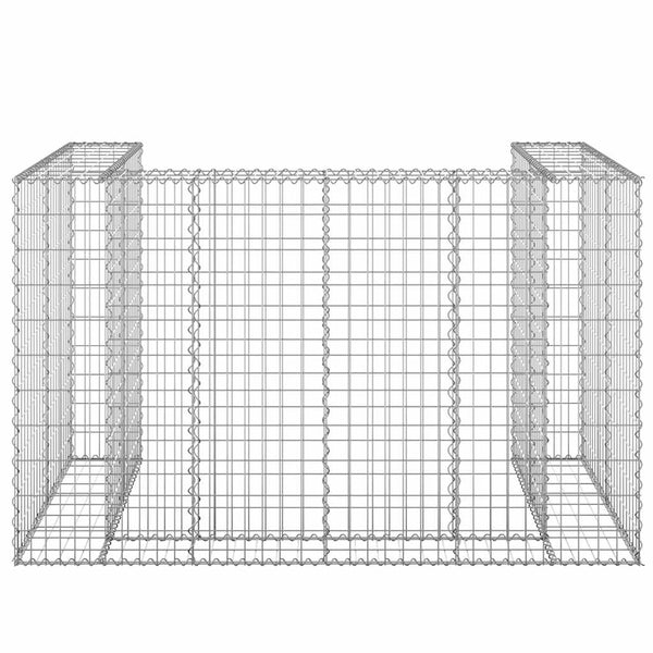 Gabionenwand für Mülltonnen Verzinkter Stahl 180x100x110 cm